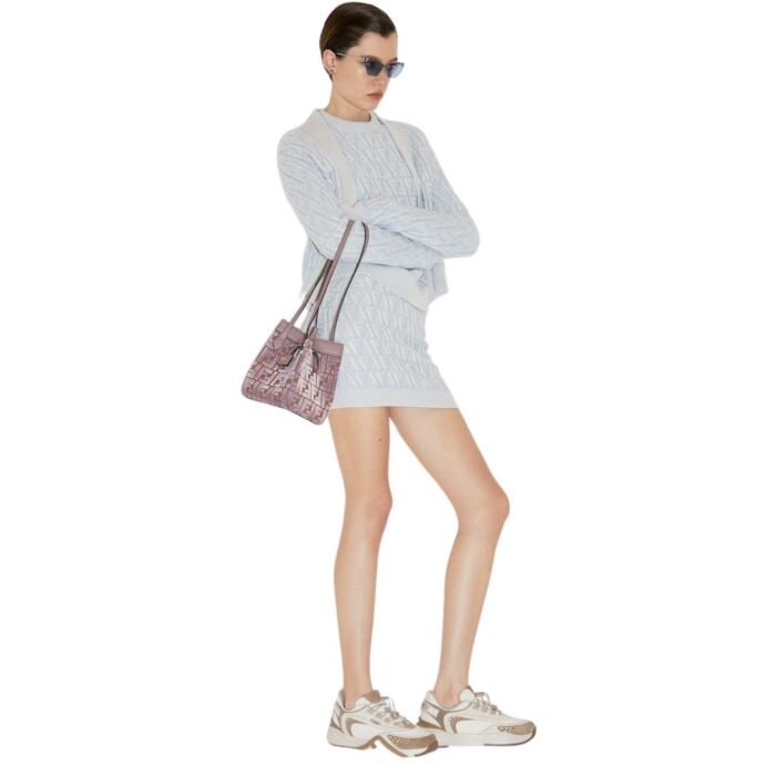 FENDI FF CASHMERE AND WOOL MINI SKIRT
