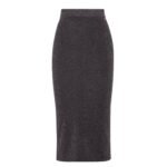 FENDI BLACK JERSEY SKIRT WITH METALLIC YARN