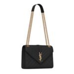 SAINT LAURENT ENVELOPE MEDIUM IN QUILTED GRAIN DE POUDRE EMBOSSED LEATHER