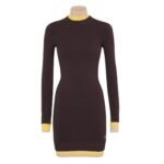 FENDI DARK PURPLE WOOL DRESS
