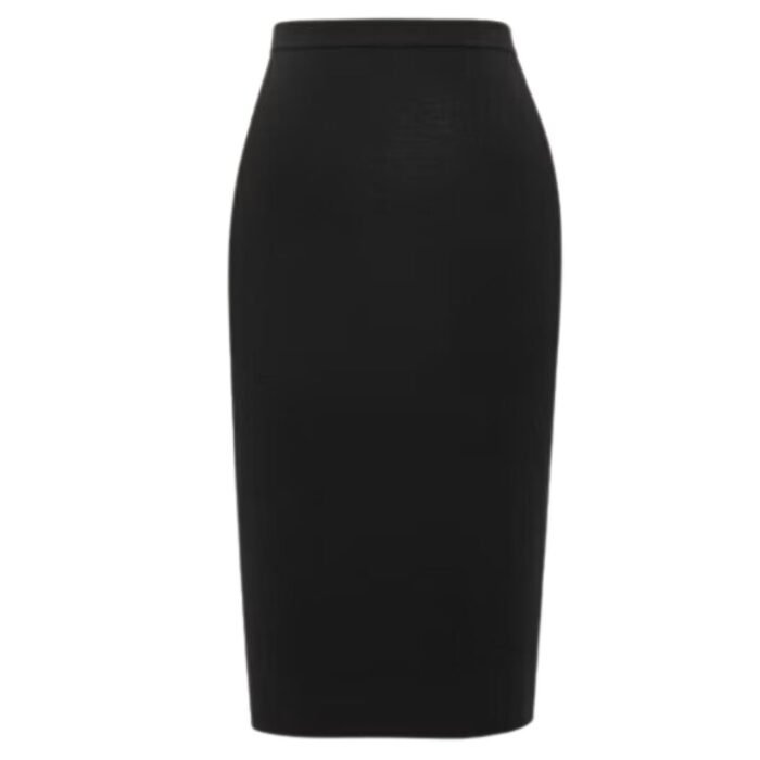 SAINT LAURENT PENCIL SKIRT IN RIBBED WOOL