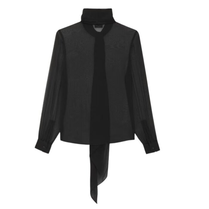 SAINT LAURENT BLOUSE IN SILK MUSLIN CREPE