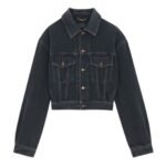 SAINT LAURENT 80S JACKET IN DARK BLUE BLACK DENIM