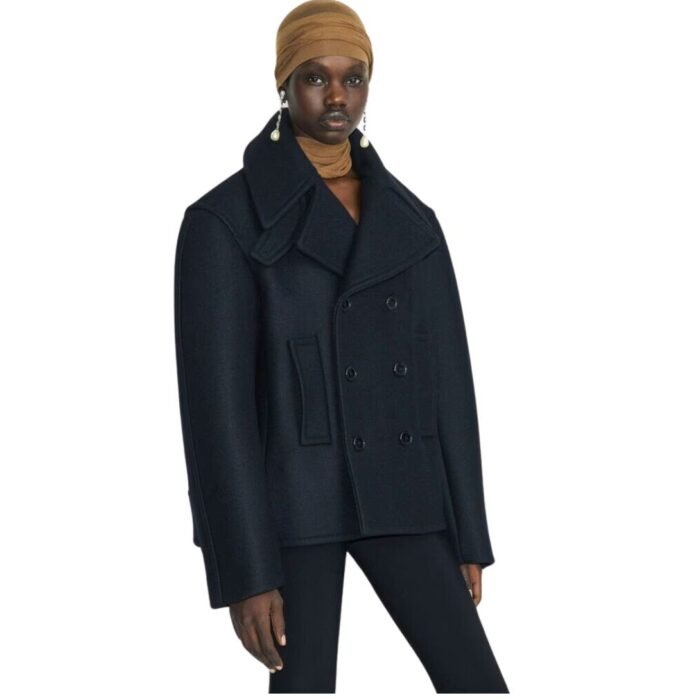 SAINT LAURENT OVERSIZED PEACOAT IN WOOL