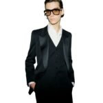 SAINT LAURENT TUXEDO JACKET IN GRAIN DE POUDRE