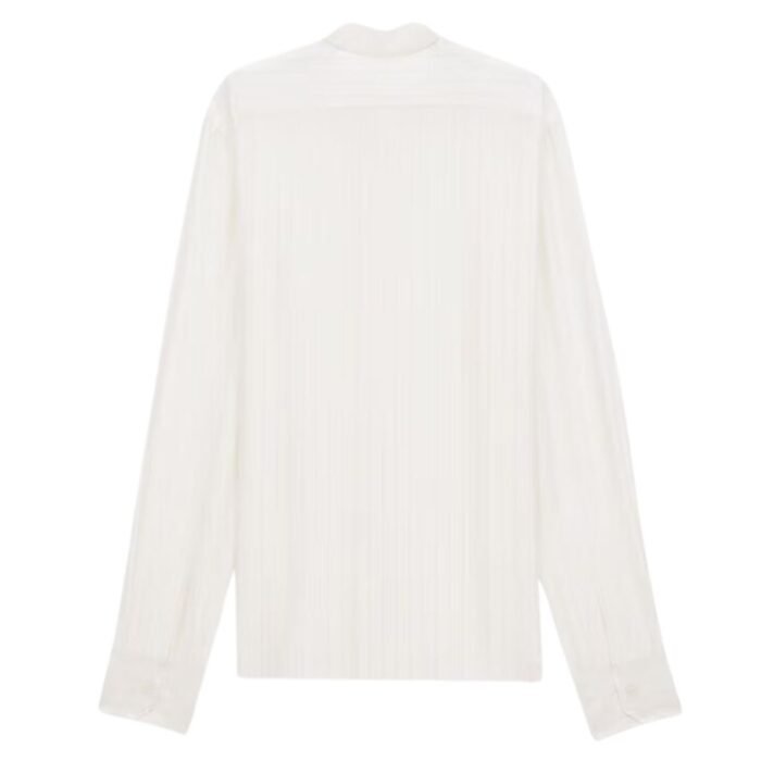 SAINT LAURENT SHIRT IN STRIPED SATIN PIQUÉ