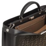 FENDI PEEKABOO ISEEU MEDIUM BROWN FF JACQUARD BAG