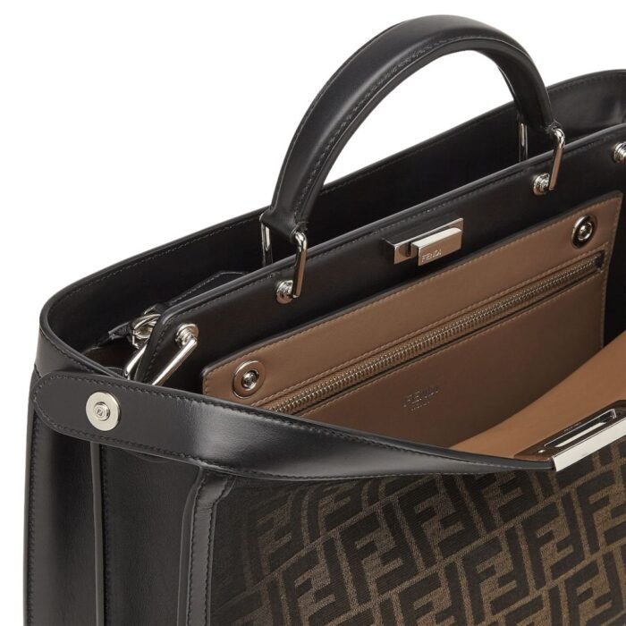 FENDI PEEKABOO ISEEU MEDIUM BROWN FF JACQUARD BAG