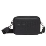 FENDI ROMA CAMERA CASE BLACK LEATHER BAG