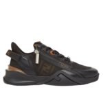 FENDI FLOW SNEAKERS BLACK LEATHER LOW-TOPS
