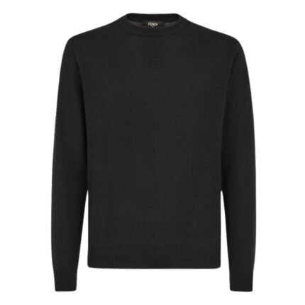 FENDI SWEATER BLACK WOOL PULLOVER
