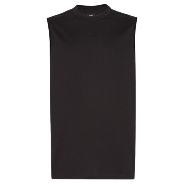 FENDI T-SHIRT BLACK COTTON VEST