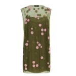 FENDI GREEN EMBROIDERED TULLE DRESS