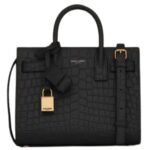 SAINT LAURENT SAC DE JOUR IN CROCODILE EMBOSSED LEATHER NANO