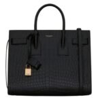 SAINT LAURENT SAC DE JOUR IN EMBOSSED CROCODILE LEATHER SMALL