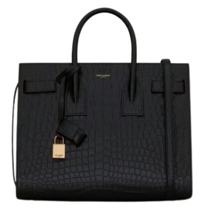 SAINT LAURENT SAC DE JOUR IN EMBOSSED CROCODILE LEATHER SMALL