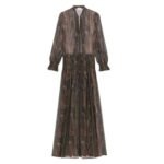 SAINT LAURENT LAVALLIÈRE DRESS IN LUREX PAISLEY SILK CREPON
