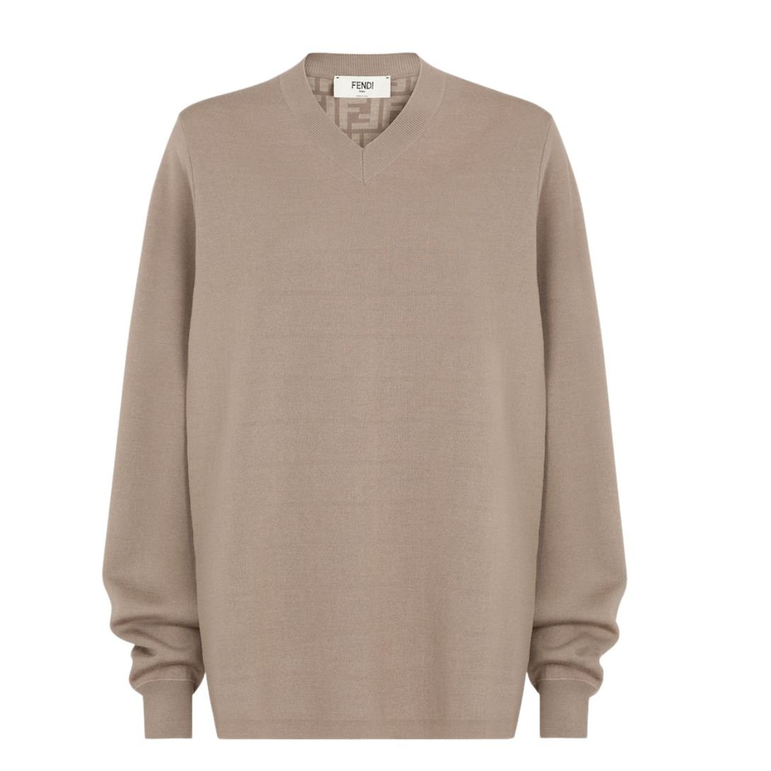 5 FENDI GRAY WOOL SWEATER