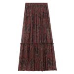 SAINT LAURENT RUFFLED SKIRT IN PAISLEY SILK CREPON