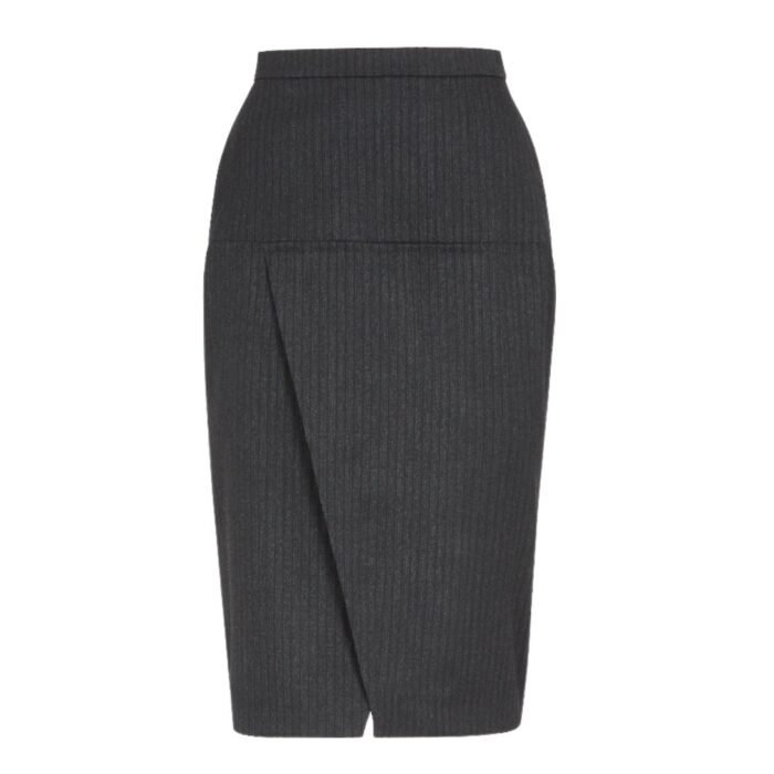 FENDI PINSTRIPED WOOL SKIRT