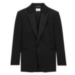 SAINT LAURENT TUXEDO JACKET IN GRAIN DE POUDRE