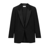 SAINT LAURENT TUXEDO JACKET IN GRAIN DE POUDRE