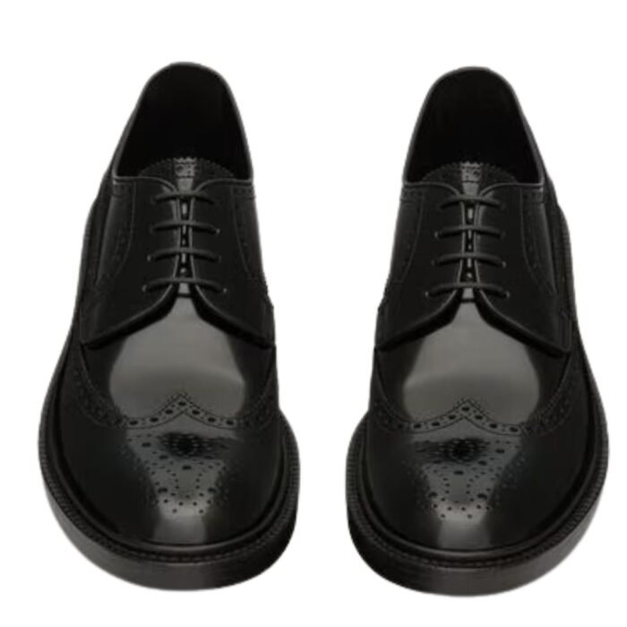 SAINT LAURENT ANTOINE DERBIES IN GLAZED LEATHER