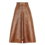 FENDI BROWN LEATHER SKIRT