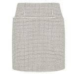 FENDI WHITE CHECK WOOL MINI SKIRT