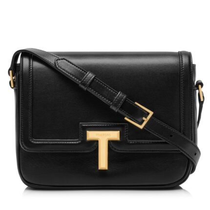 TOM FORD SMOOTH LEATHER WALLIS SMALL SHOULDER BAG BLACK