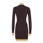 FENDI DARK PURPLE WOOL DRESS
