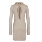 FENDI BEIGE SILK AND WOOL DRESS