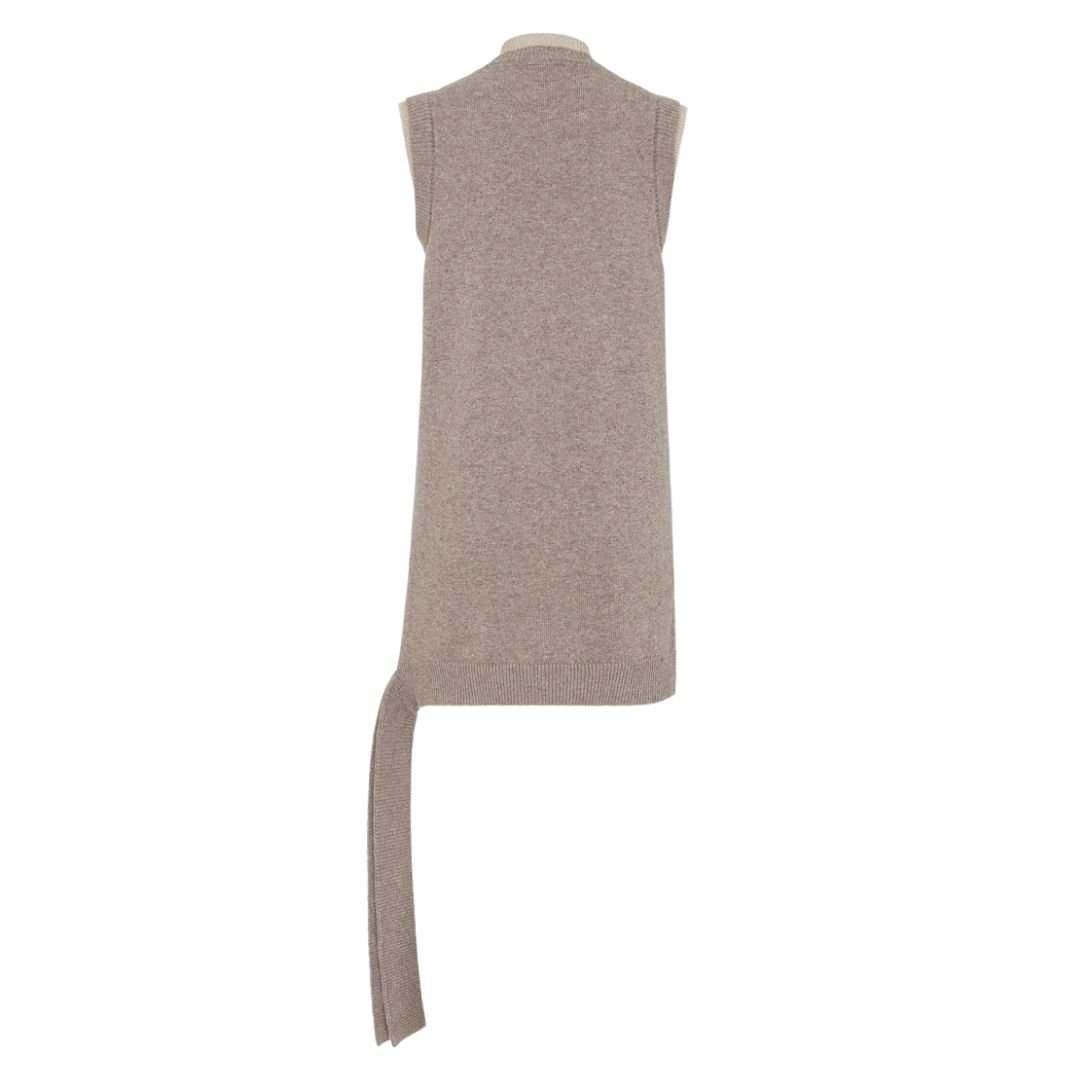 5 FENDI DOVE GRAY WOOL AND CASHMERE DRESS