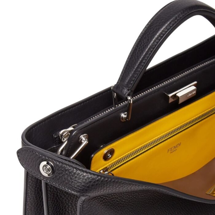 FENDI PEEKABOO ISEEU MEDIUM BLACK LEATHER BAG