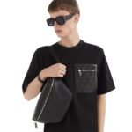 FENDI ORGANIZER CAMERA CASE BROWN FF CANVAS BAG WITH APPLIQUÉS