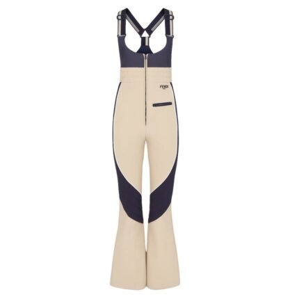 FENDI SKI SUIT BEIGE TECHNICAL FABRIC SALOPETTES