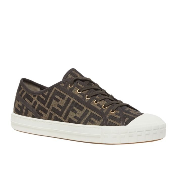 FENDI DOMINO FF JACQUARD FABRIC LOW-TOPS