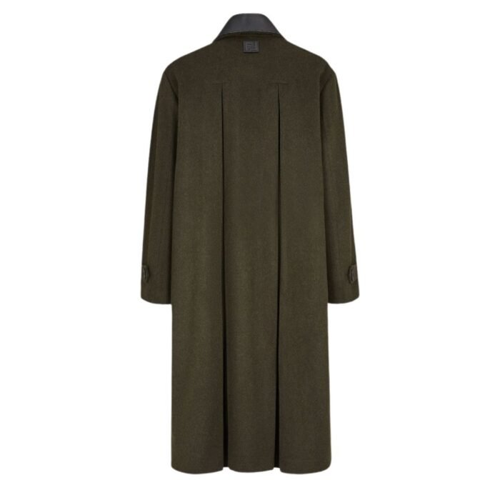FENDI GREEN MOHAIR AND WOOL COAT