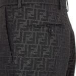FENDI BERMUDAS FF JACQUARD FABRIC PANTS