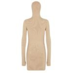 FENDI BEIGE SILK AND WOOL DRESS