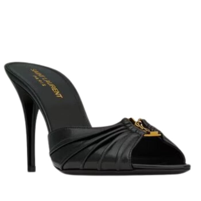 SAINT LAURENT BABYLONE MULES IN SMOOTH LEATHER