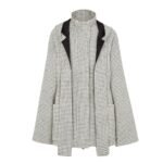 FENDI BLOUSON WHITE CHECK WOOL JACKET