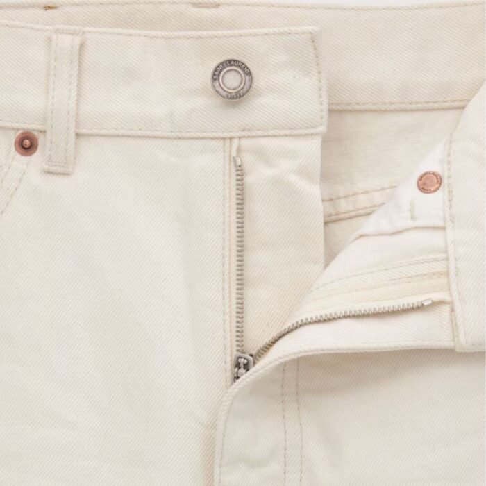 SAINT LAURENT 70S JEANS IN ALMOND MILK DENIM