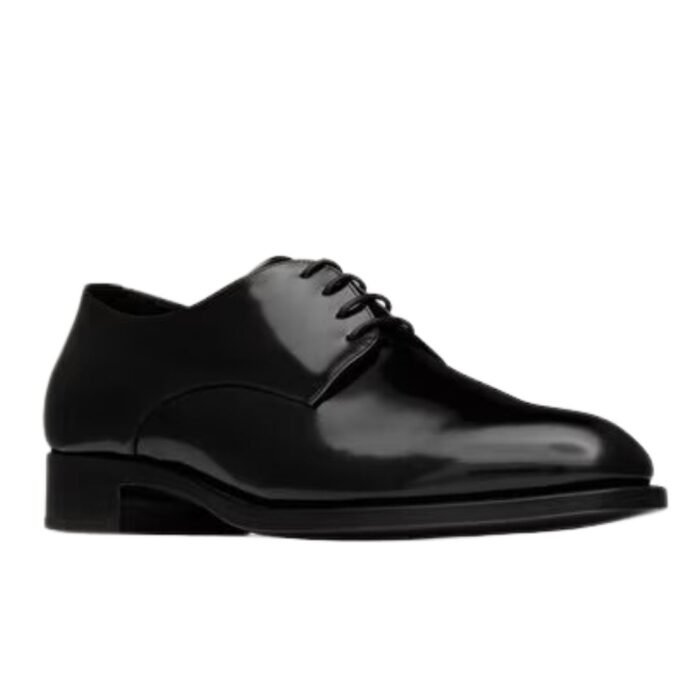 SAINT LAURENT ADRIEN DERBIES IN GLAZED LEATHER