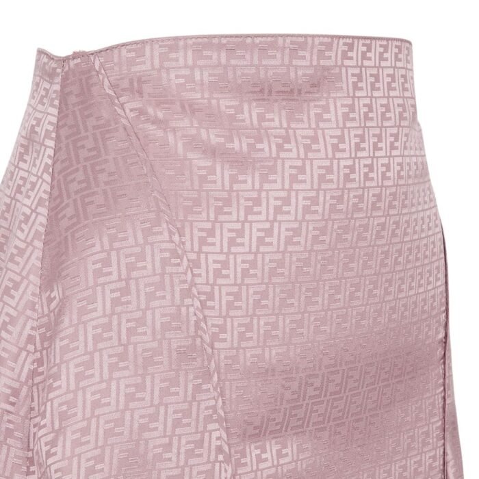 FENDI MAUVE PINK FF SILK SKIRT