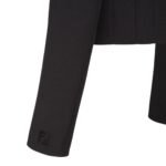 FENDI JACKET BLACK GRAIN DE POUDRE WOOL BLAZER