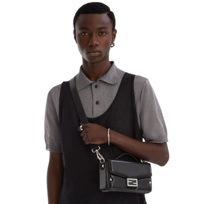 FENDI SOFT TRUNK BAGUETTE PADDED NAPPA LEATHER BAG