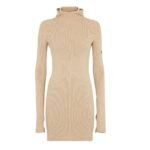 FENDI BEIGE SILK AND WOOL DRESS