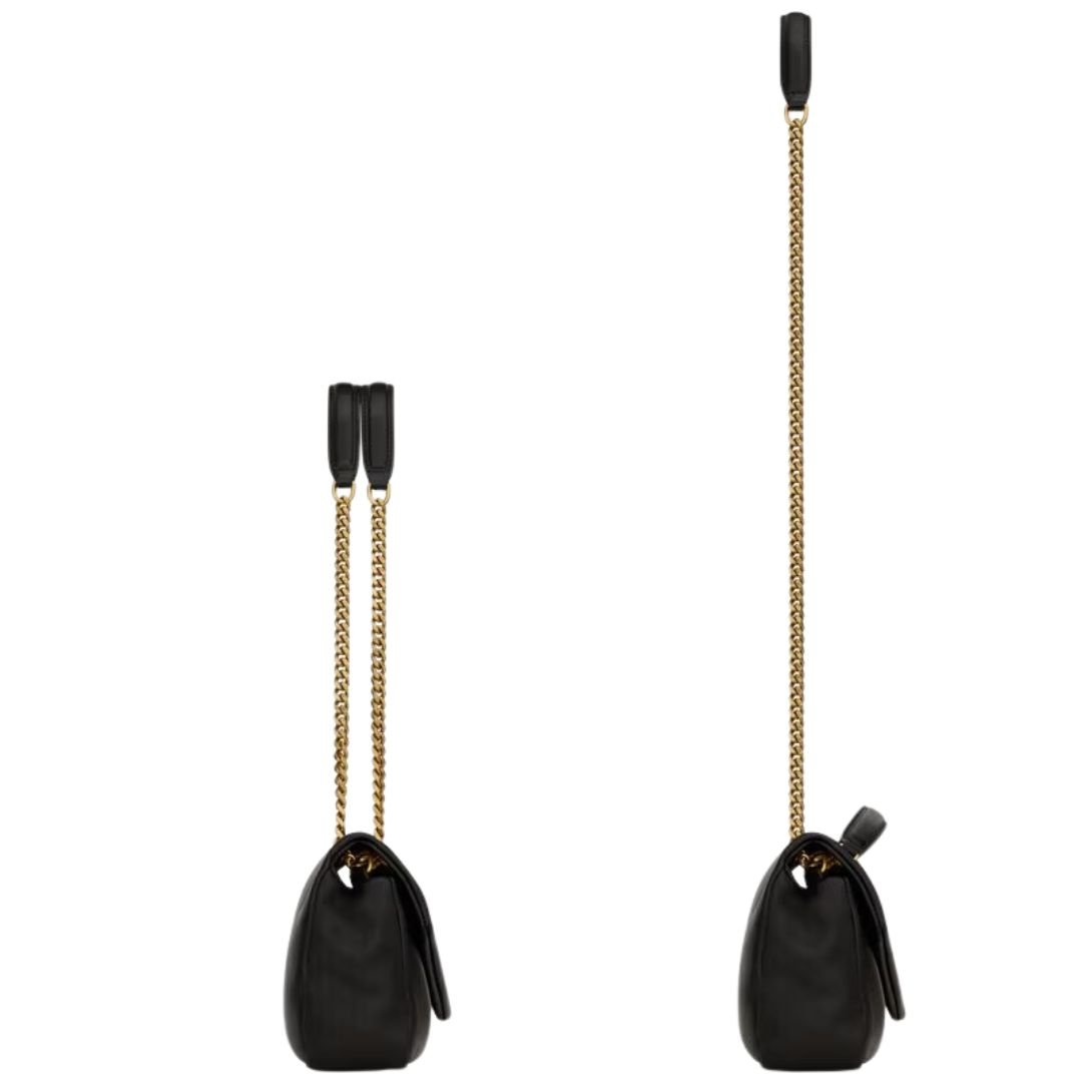 7 SAINT LAURENT CALYPSO SMALL IN PLUNGED LAMBSKIN