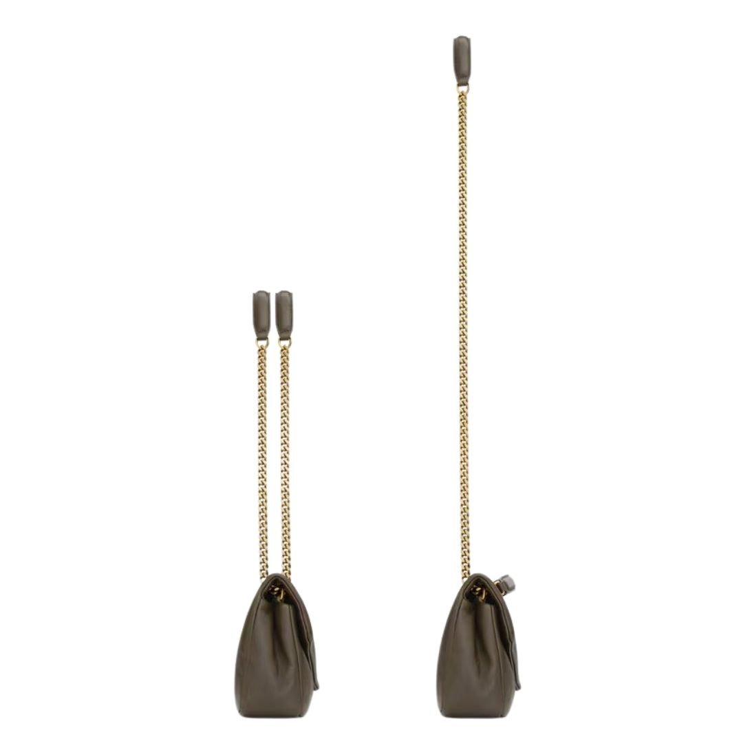 7 SAINT LAURENT CALYPSO SMALL IN PLUNGED LAMBSKIN